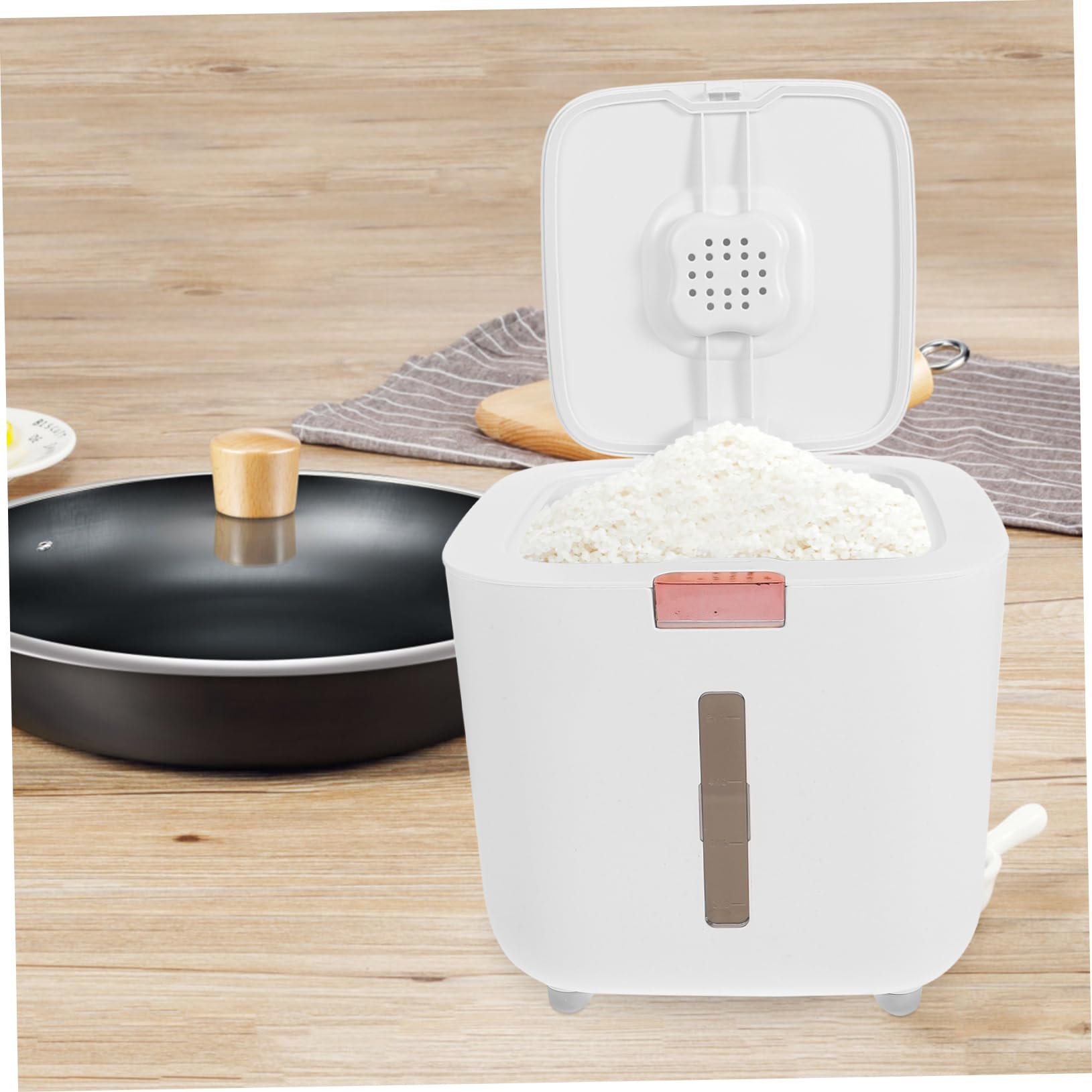 Amazon｜Mikinona 米びつ ライスディスペンサービン Pp 白い 密閉する